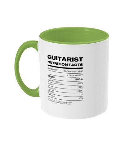 Guitarist Nutrition Facts Mug